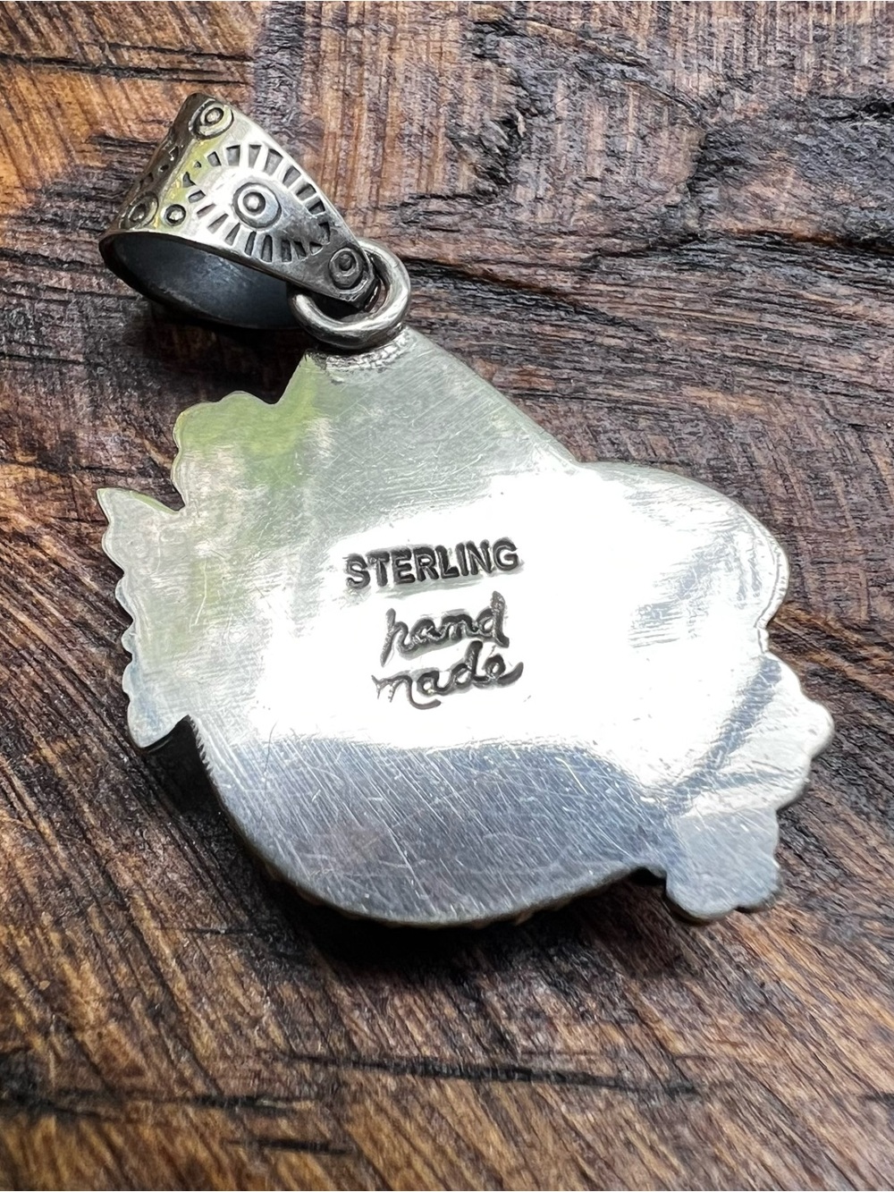 925 Sterling Silver Kingman Turquoise Teardrop Pendant Floral Southwest - Picture 5 of 12
